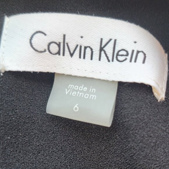 Calvin Klein Womens Bell Sleeve Dress with Contrast Piping - Picture 5 of 6